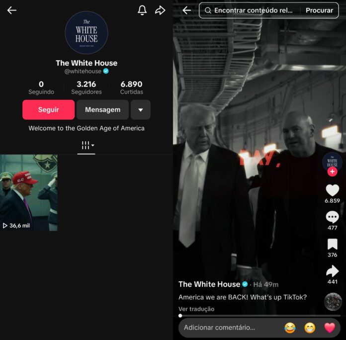 casa-branca-lanca-conta-no-tiktok;-app-segue-ameacado-de-banimento-nos-eua