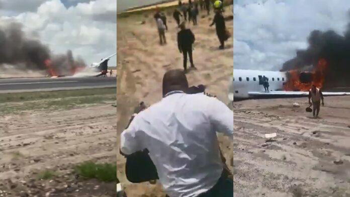 video-mostra-momento-em-que-aviao-com-ministro-do-congo-perde-o-controle-durante-pouso