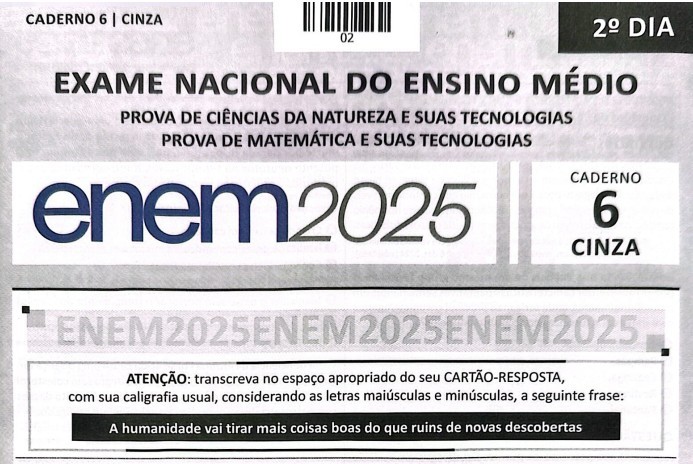 prova-enem-2025-pdf-2o-dia:-baixe-o-caderno-com-as-questoes-de-matematica-e-ciencias-da-natureza